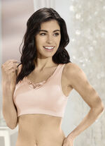 Dreierpack Bustiers mit Batist-Stickereimotiv 1X APRICOT, 1X FLIEDER, 1X WEISS