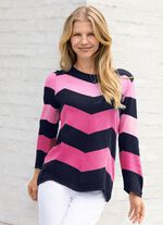 Pullover in Zackendessin MARINE-ROSA-PINK