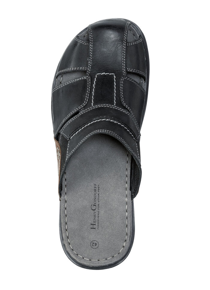 Pantolette mit luftigen Durchbr&uuml;chen SCHWARZ-KASTANIE