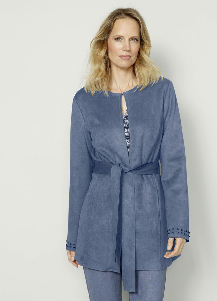 Blazer mit Nietenzier an den Ärmelabschlüssen 