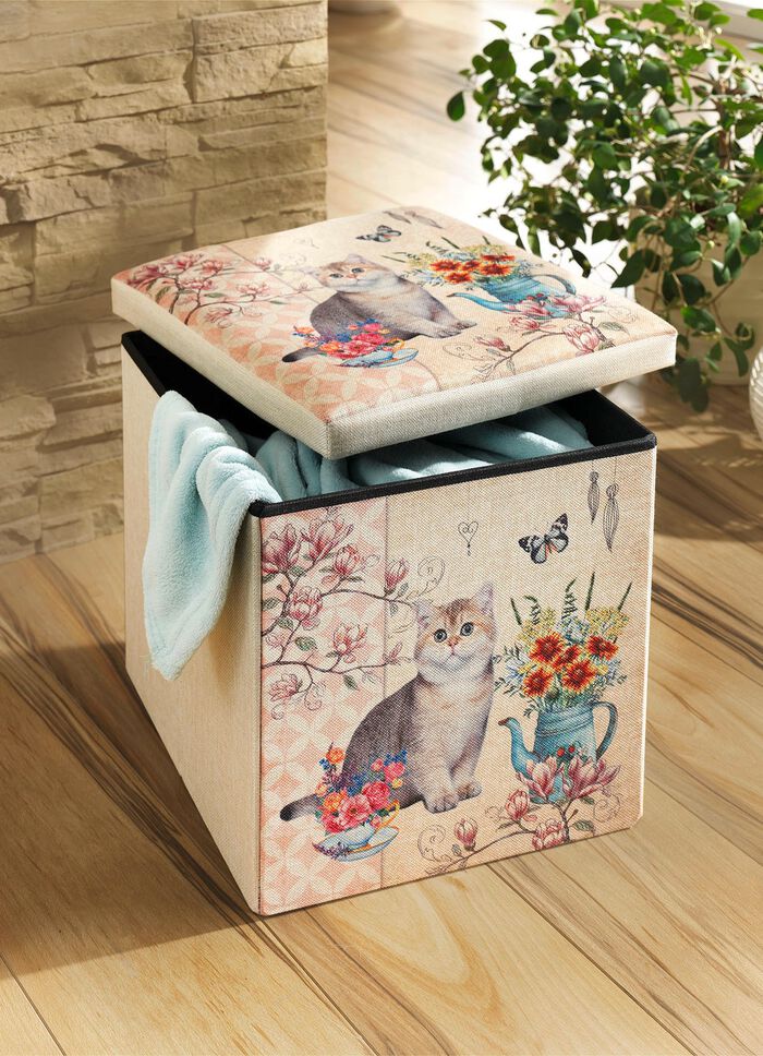 Sitzw&uuml;rfel mit Katzenmotiv 