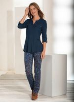 Shirt-Tunika mit modischem Stehkragen 