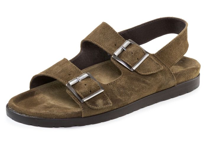 GINO GALANTE, leichte Herren-Sandalen, mit Gummizug GR&Uuml;N