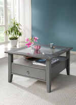 Couchtisch aus massivem Kiefernholz GRAU