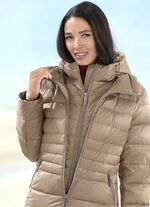 Daunen-Kurzmantel mit Rei&szlig;verschlussleiste 