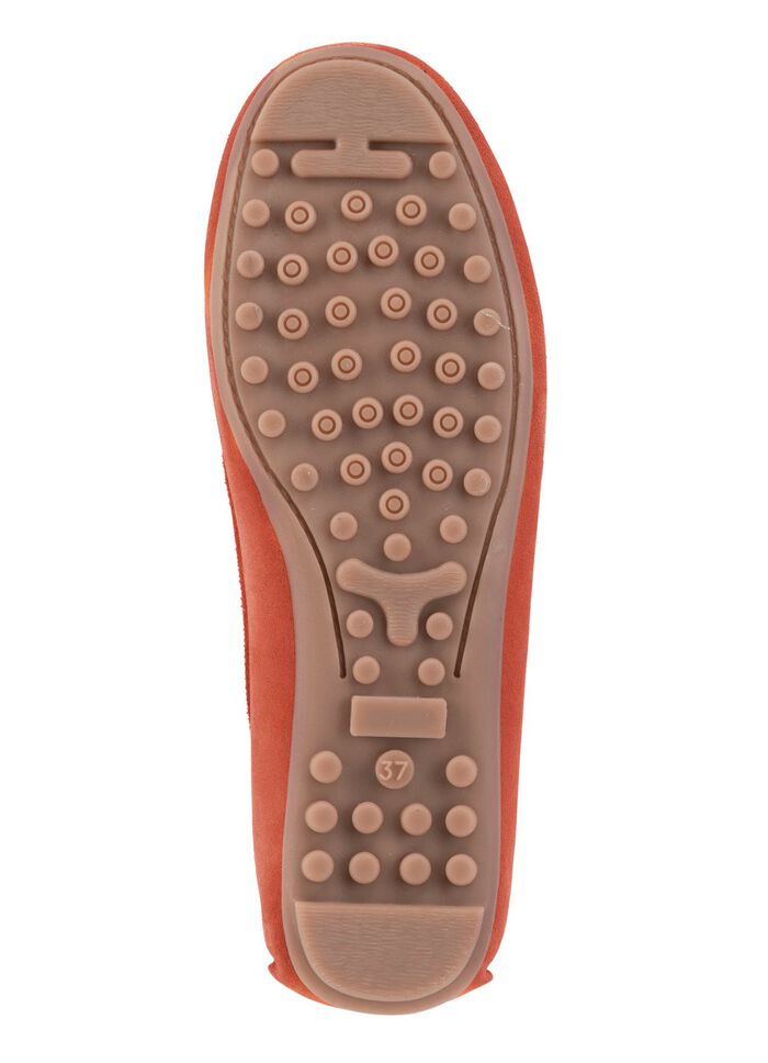 ELENA EDEN Mokassin-Slipper aus geschmeidigem Rind-Veloursleder ORANGE