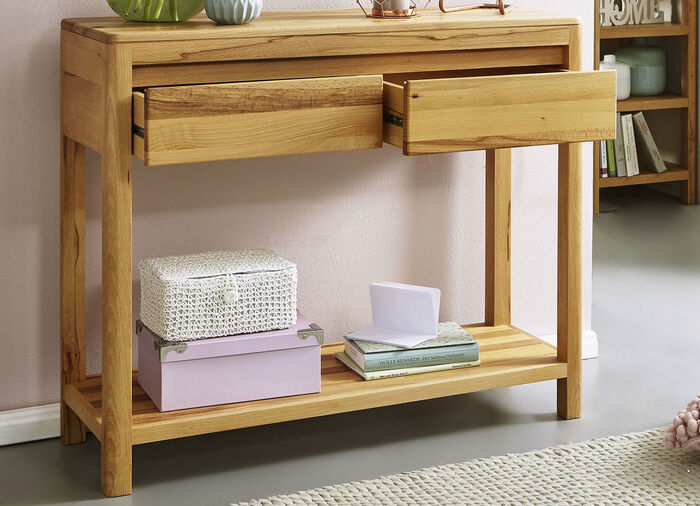 Konsolentisch aus Massivholz in geölter Ausführung KERNBUCHE