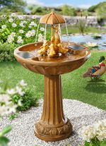 Solarbrunnen im edlen Bronzelook 