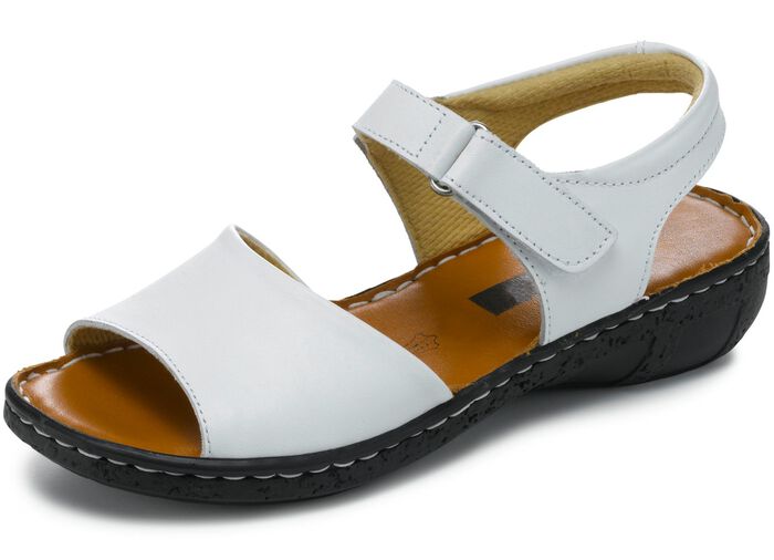 ELENA EDEN, modische Damen-Sandalen, Weite G, mit Klettverschluss WEISS