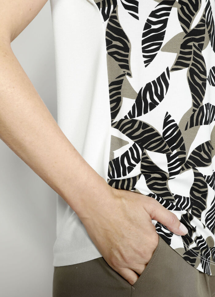 Shirt mit Bl&auml;tterdruck 