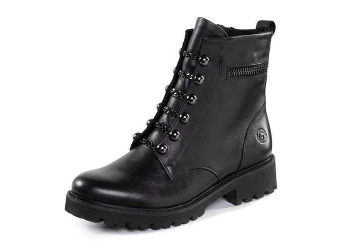 Remonte Stiefelette mit trendigen Zierketten in Schn&uuml;r-Optik 