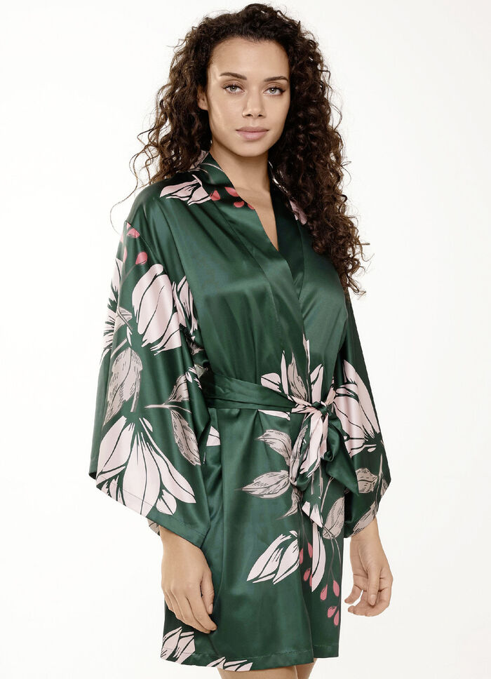 LingaDore Hausmantel in Kimonoform mit buntem Druckdessin 