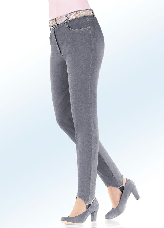 Figurformende Jeans-Steghose GRAU