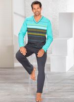 Schlafanzug mit V-Ausschnitt und offenen Beinabschl&uuml;ssen 