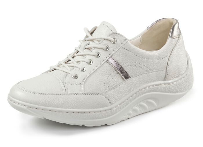 Waldl&auml;ufer, bequeme Damen-Schn&uuml;rschuhe, Weite H, Sohle mit Abrollfunktion NATURWEISS