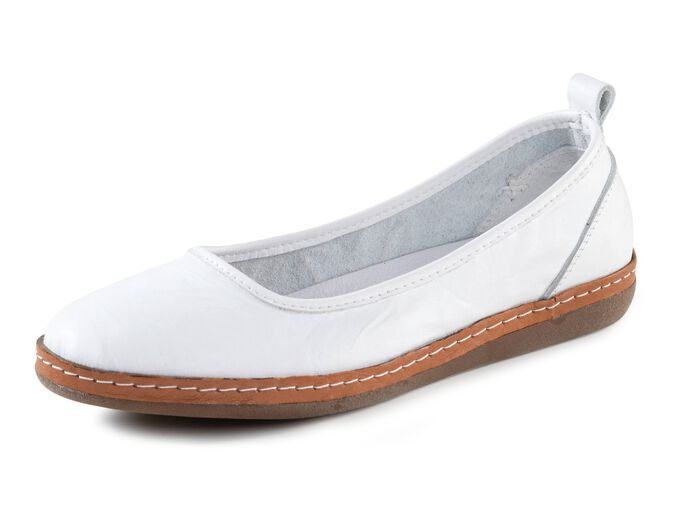 Andrea Conti, klassische Damen-Slipper, mit herausnehmbarem Fu&szlig;bett WEISS