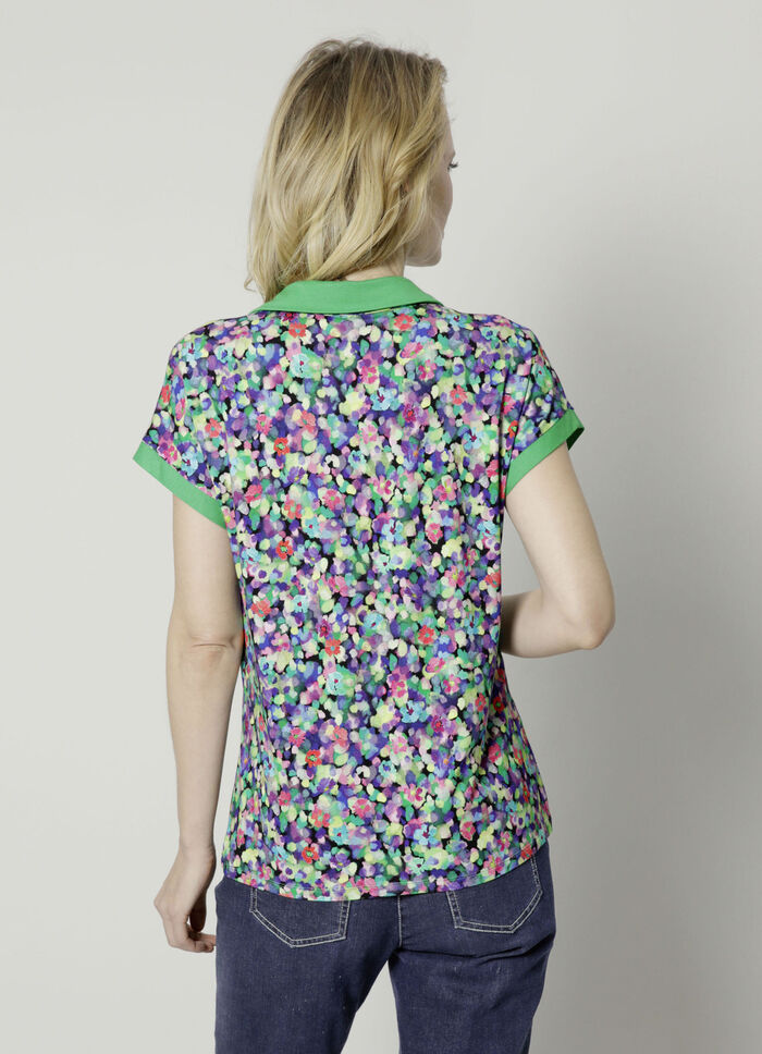 Poloshirt mit &uuml;berschnittenem &Auml;rmel 