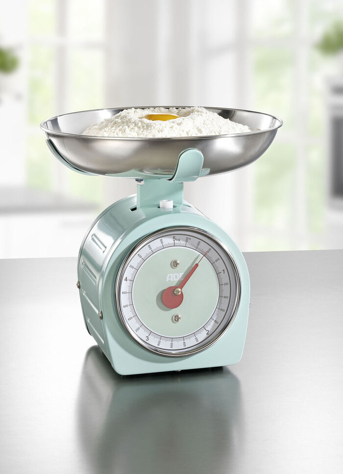 Küchenwaage im Retro-Design ohne Batterien MINT