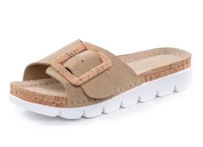 ELENA EDEN, trendige Damen-Pantoletten, aus Leder 