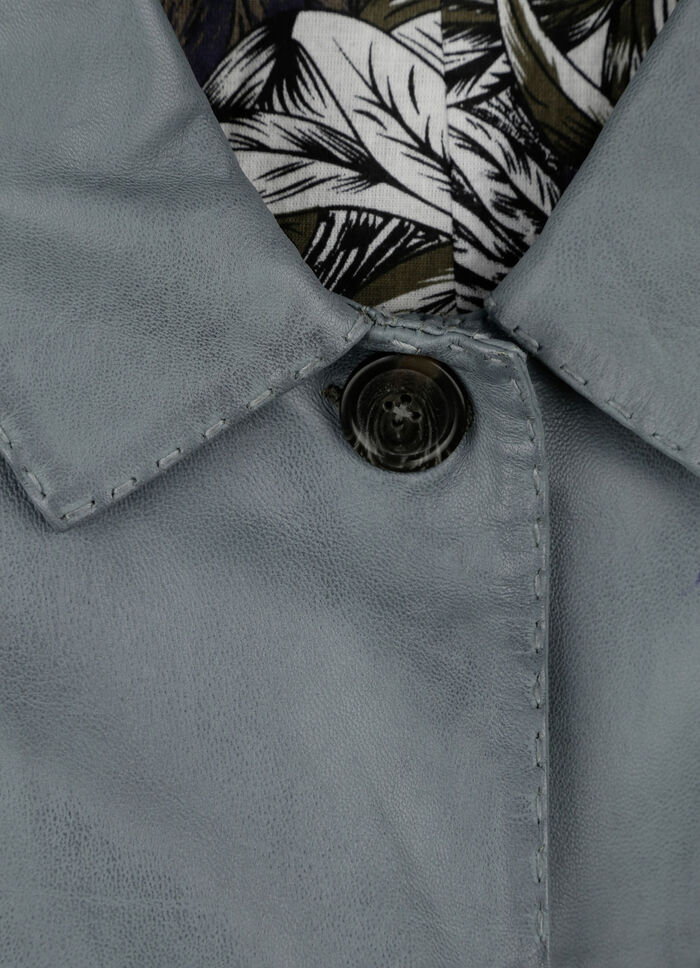 Lederkurzmantel mit Umlegekragen 