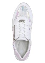 Sneaker in interessant gepr&auml;gtem Materialmix WEISS-HELLFLIEDER