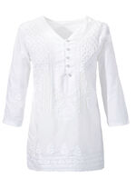 Tunika mit Stickereien, aus reiner Baumwolle 