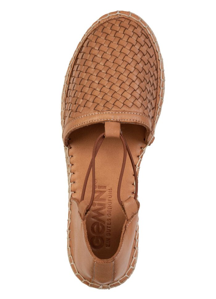 Gemini, trendige Damen-Slipper, Weite G, aus Leder COGNAC