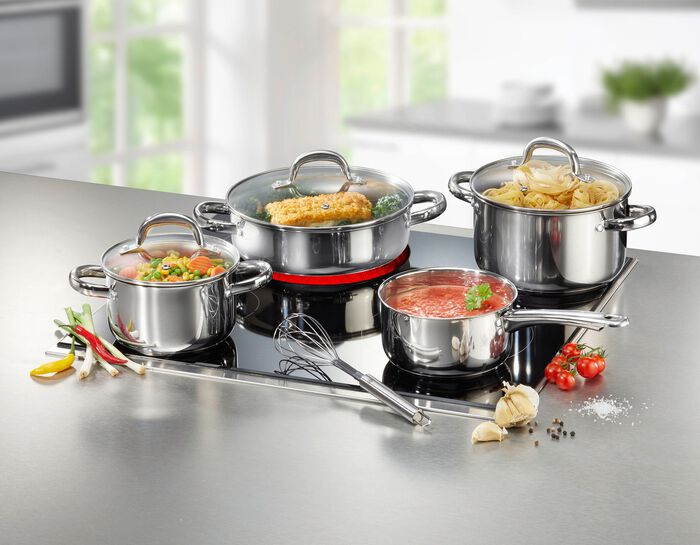 Kochtopf-Set aus rostfreiem Edelstahl, 8-teilig 