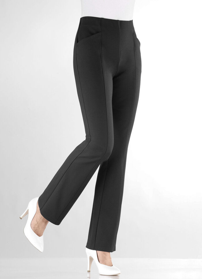 Jerseyhose mit ausgestellter Fu&szlig;weite SCHWARZ