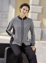 Blusenjacke mit Hahnentritt-Dessin 