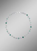 Halskette mit gr&uuml;nen Kristallen 