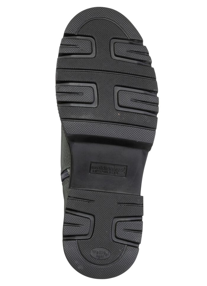 Waldl&auml;ufer, gef&uuml;tterte Damen-Stiefeletten, Winterschuhe, Weite H, mit Lammfell ALTSILBER