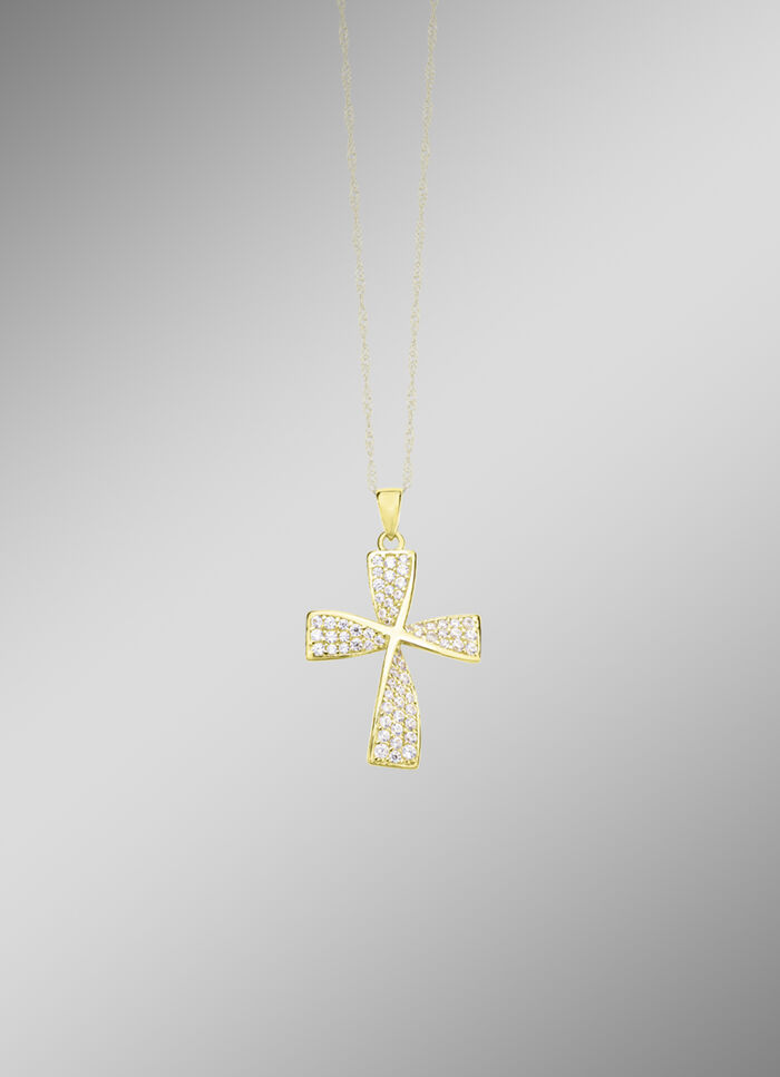 Wundervoller Kreuz-Anh&auml;nger mit Zirkonia 