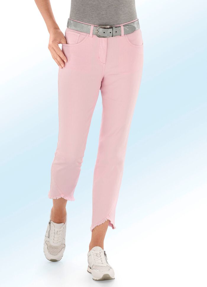 Hose in 7/8-L&auml;nge mit interessantem Fransenabschluss 