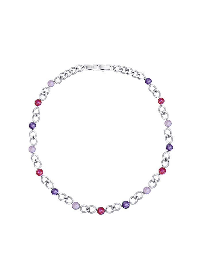 Halskette mit Kristallen in Pink 