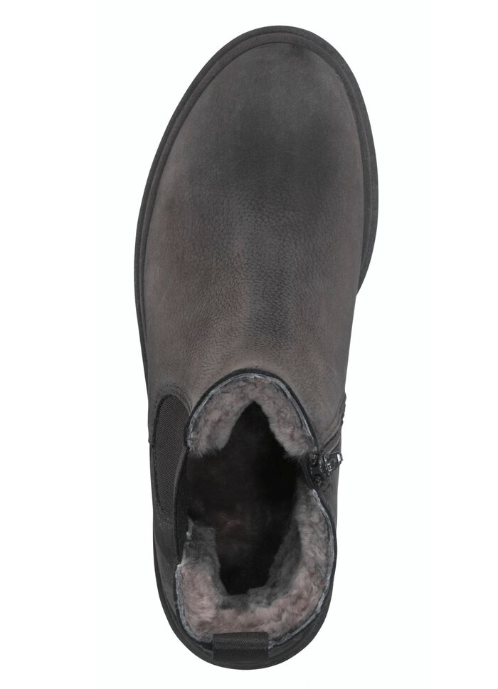 Trendige Stiefelette mit kuscheligem Lammfellfutter GRAU