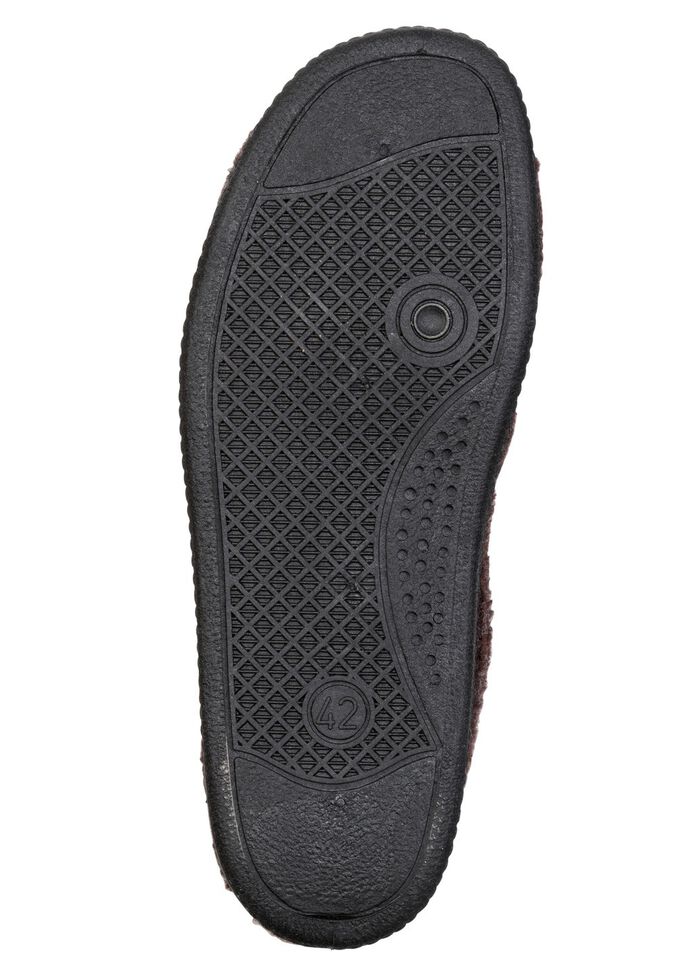 Gef&uuml;tterte Herren-Hausschuhe, mit Schurwolle BRAUN