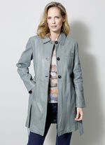 Lederkurzmantel mit Umlegekragen 