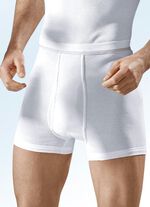 Hermko Dreierpack Unterhosen aus Doppelripp mit Eingriff, wei&szlig; 