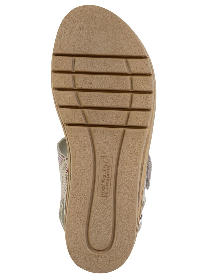 Waldl&auml;ufer, bequeme Damen-Sandaletten, Weite K, mit herausnehmbarem Fu&szlig;bett ROS&Eacute;-BUNT