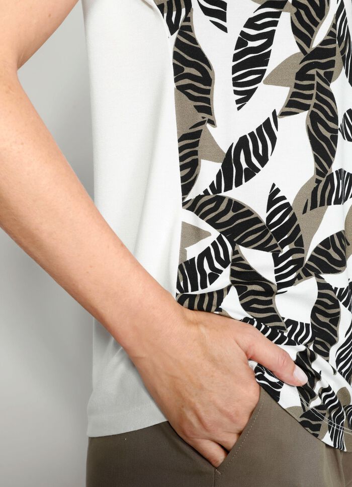 Shirt mit Bl&auml;tterdruck 