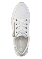 Remonte Schnür-Sneaker mit silberfarben schimmerndem Kontrast-Besatz WEISS