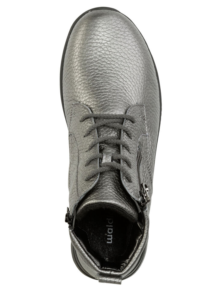 Waldläufer, bequeme Damen-Stiefeletten, Winterschuhe, Weite H, aus Hirschleder ALTSILBER