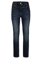 Jeans mit Glitzersteinchen und Ziern&auml;hten 