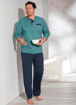 Schlafanzug mit Knopfleiste und Brusttasche / nachhaltiger Baumwollanbau 