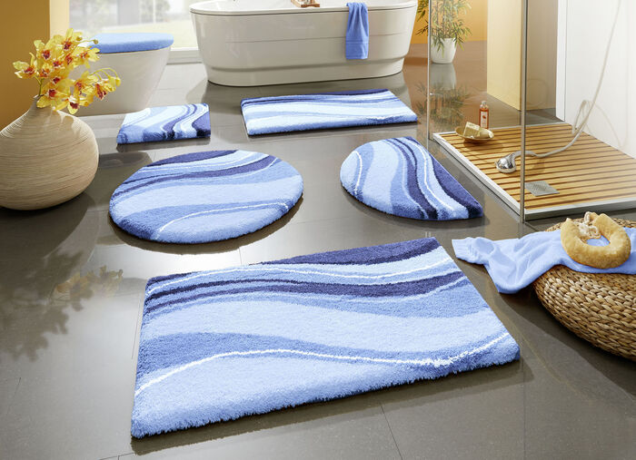 Badgarnitur von Grund mit rutschhemmender Latex-R&uuml;ckseite BLAU