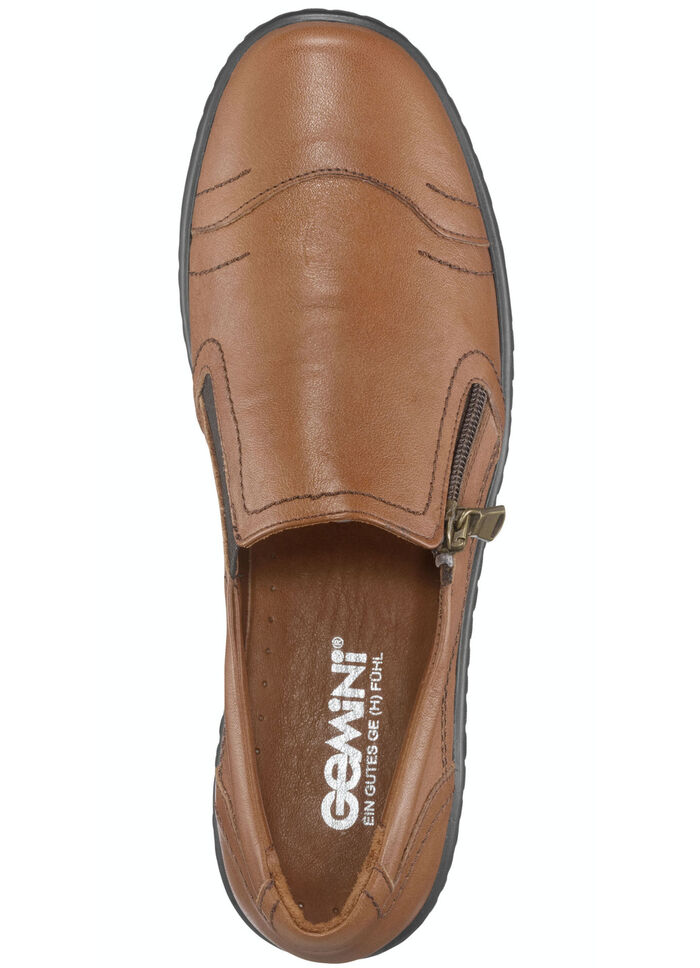 Gemini Slipper aus weichem Rind-Nappaleder COGNAC