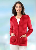 Strickjacke mit Strukturakzenten ROT