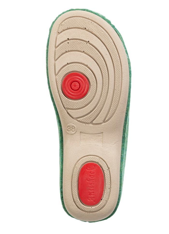 Laurina Pantoffel mit pfiffiger Nietenzier KARIBIKGR&Uuml;N