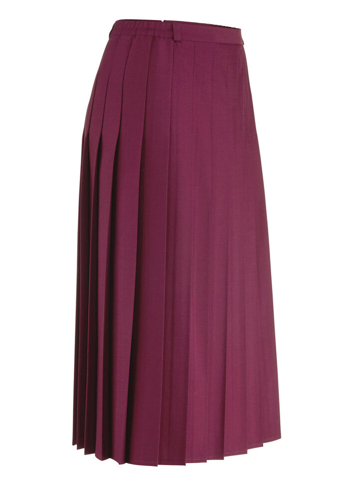 Rock mit figurg&uuml;nstigen Rundumfalten BORDEAUX